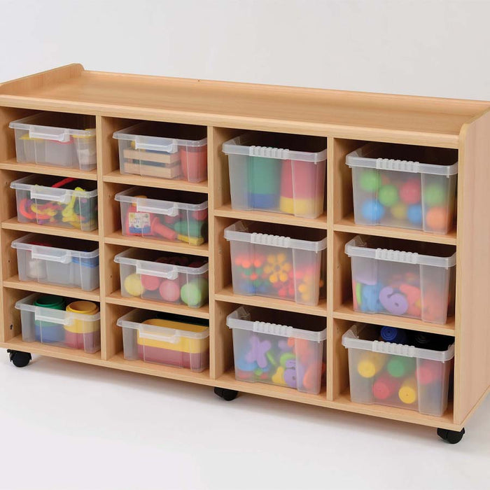 8 Shallow/6 Deep Storage Unit With Clear Trays
