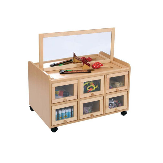 Double Sided Resource Unit With Doors On One Side With Mirror