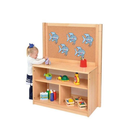 Open Bookcase With Insert Panel & Cork Divider