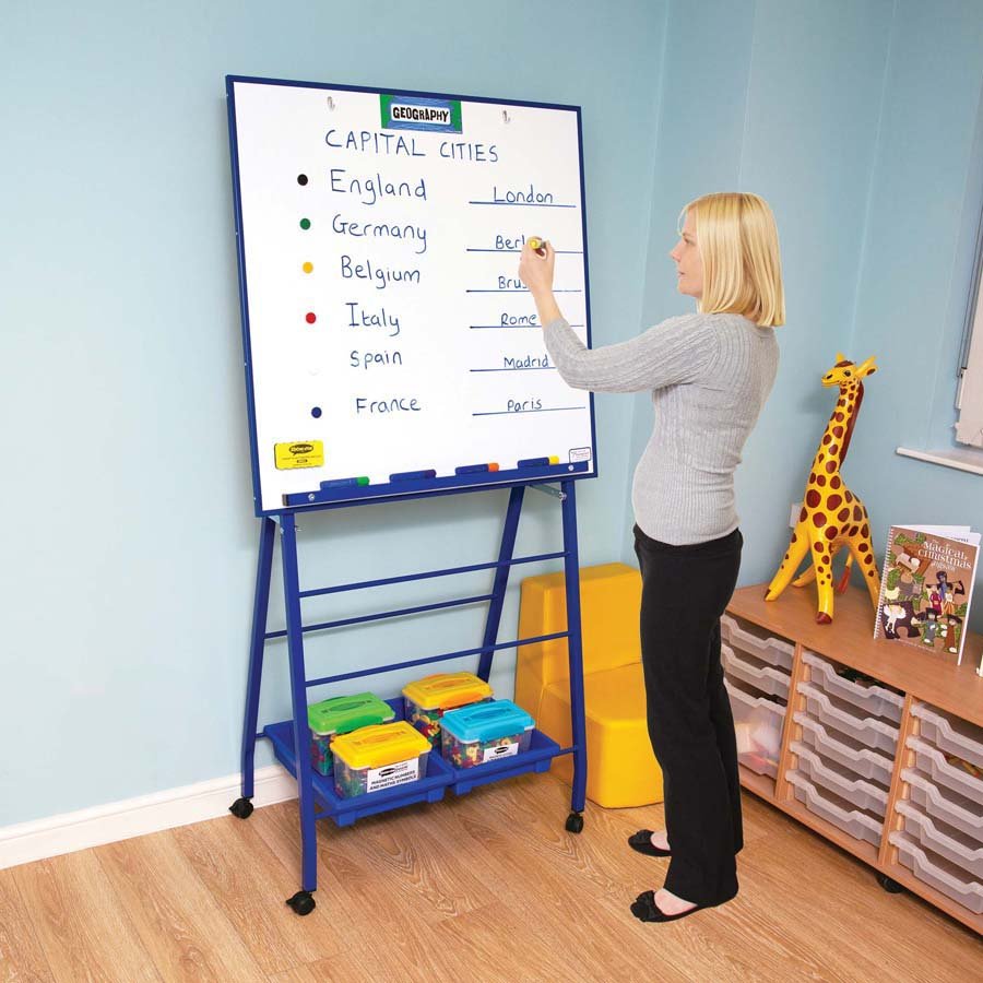Primary Display Big A-frame Mobile Easel With Magnetic Drywipe Whiteboard