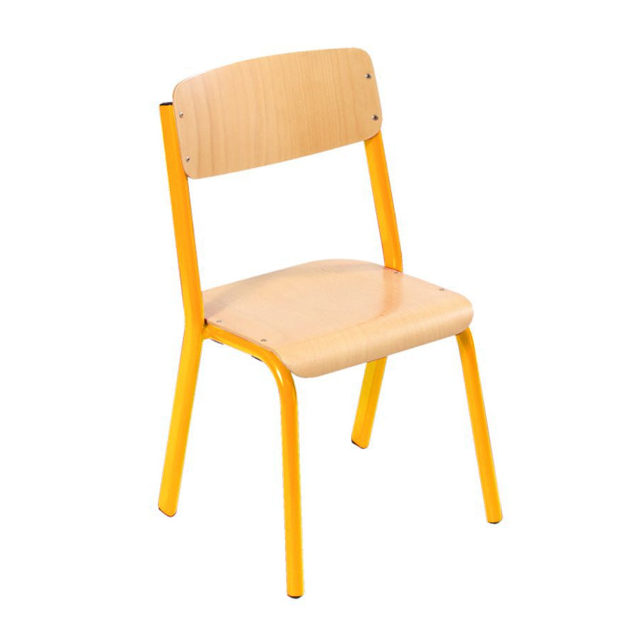 Alpha® 4 Leg Light Aluminium Classroom Chair Amber RAL1028