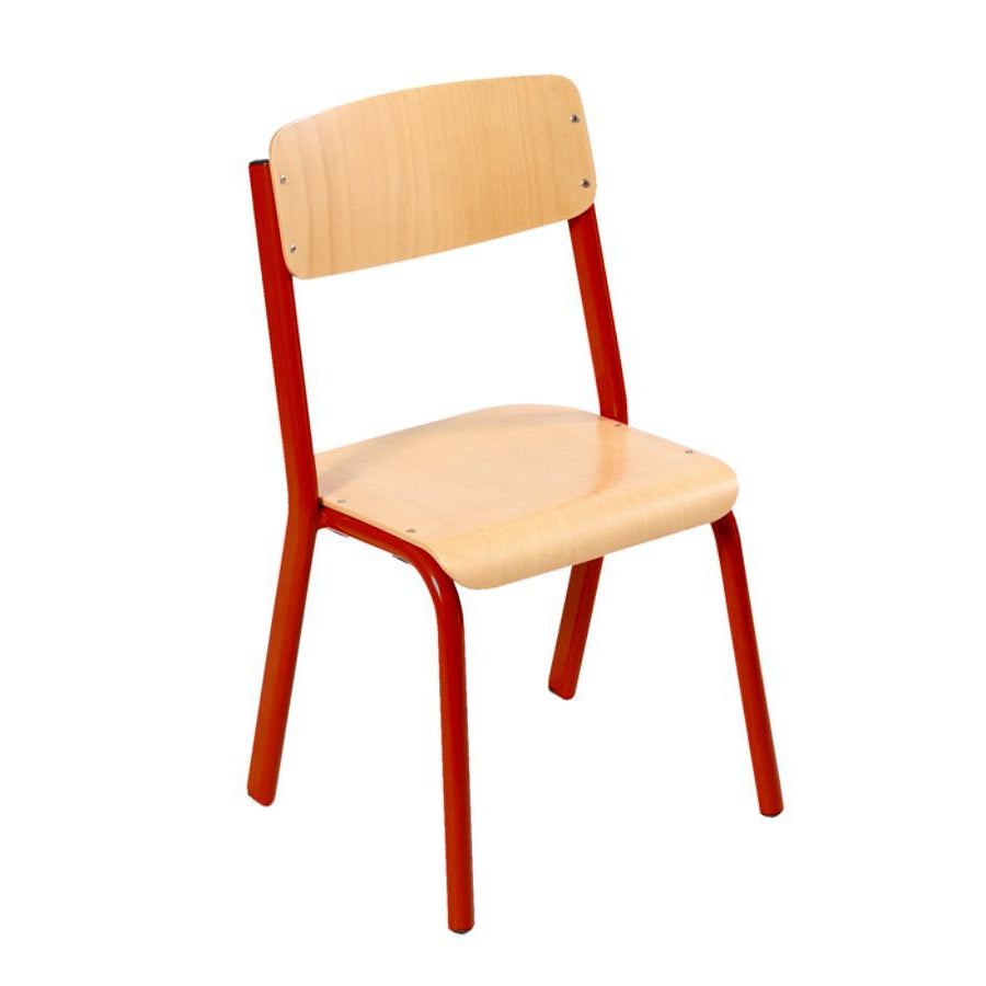 Alpha® 4 Leg Light Aluminium Classroom Chair Burgundy RAL3004