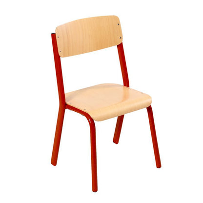 Alpha® 4 Leg Light Aluminium Classroom Chair Burgundy RAL3004