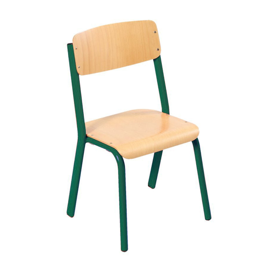 Alpha® 4 Leg Light Aluminium Classroom Chair Forest Green RAL6026