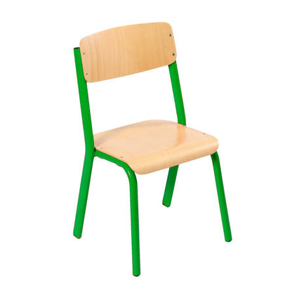 Alpha® 4 Leg Light Aluminium Classroom Chair Grass Green RAL6018