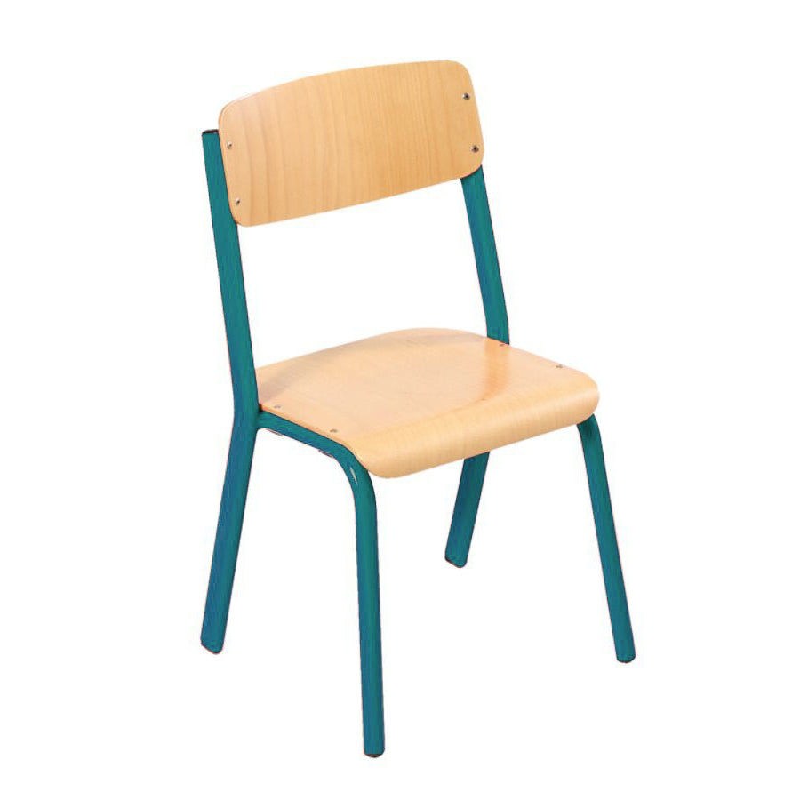 Alpha® 4 Leg Light Aluminium Classroom Chair Teal RAL5021