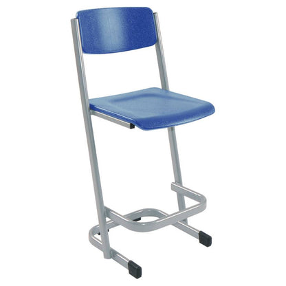 Alpha® Stactek Poly Stool With Backrest Blue