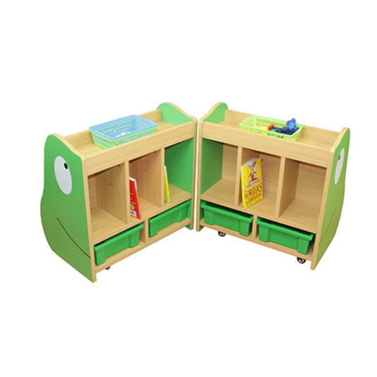 Frog Book Store With Green Trays