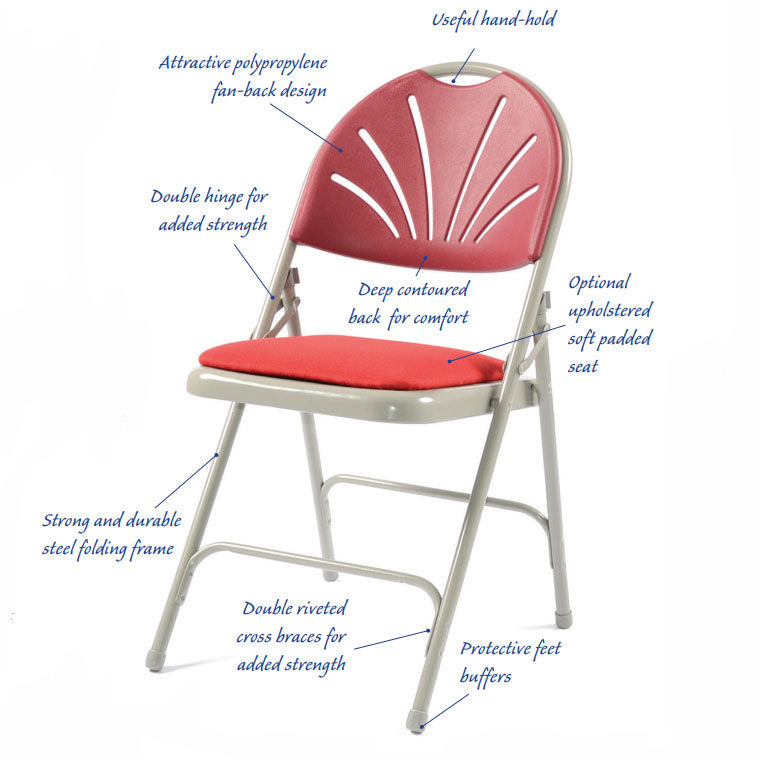 2600 Comfort Back Steel Upholstered Seat Folding Chair