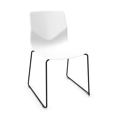FourSure® 88 polypropylene skid frame stacking chair
