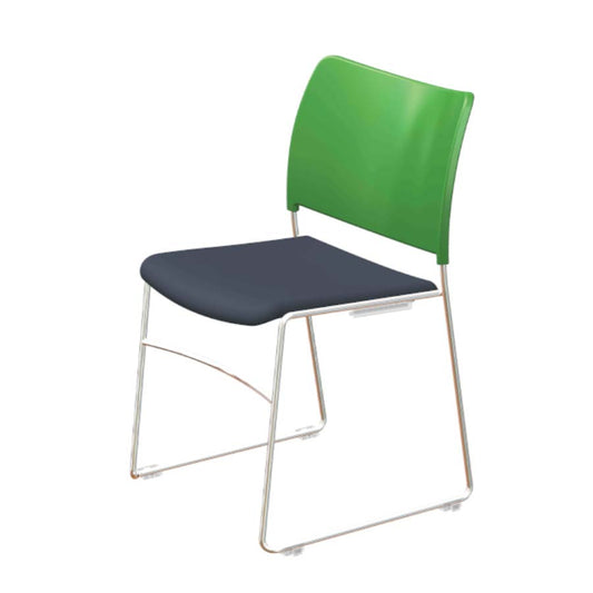 Datum Skid Base Linking Chair With Upholstered Seat