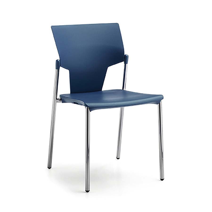 Ikon Swivel Chair Uph Seat Plastic Back Swivel Chair No Arms Chrome Fi