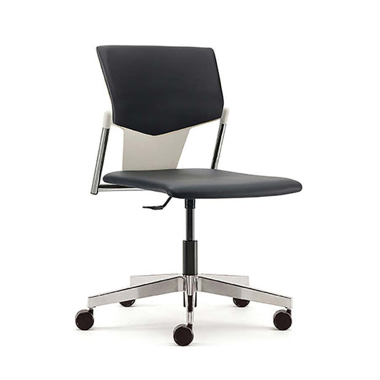 Ikon Swivel Chair Uph Seat Plastic Back Swivel Chair No Arms Chrome Finish (Incl Frame And Base)