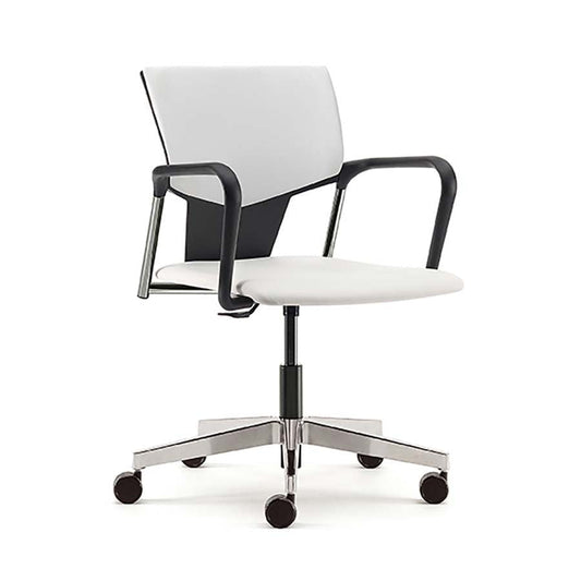 Ikon Swivel Chair Uph Seat Plastic Back Swivel Chair W. Arms Chrome Finish (Incl Frame And Base)