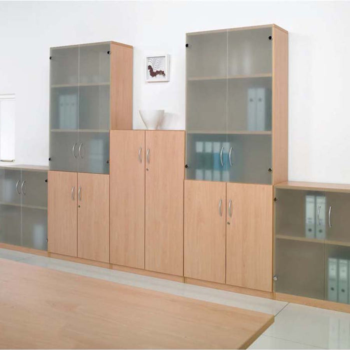 Inifinity Extra Tall Cupboard/Solid Wood & Glass Doors