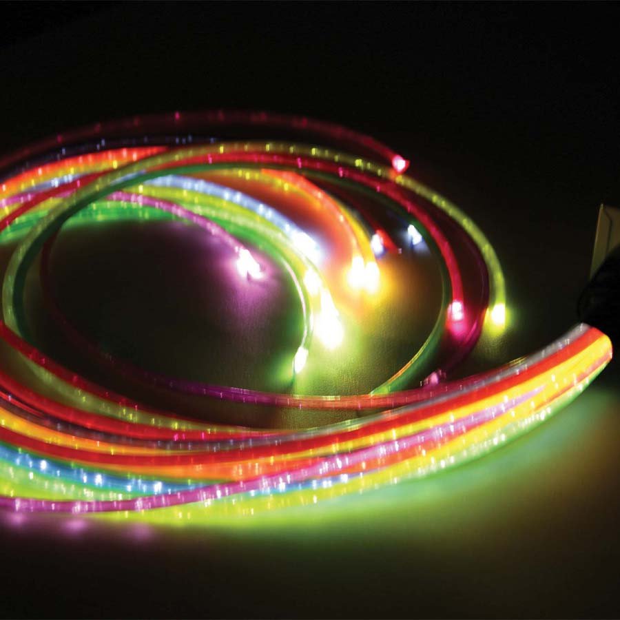 Mains White Twinkle Light Source With 15 1000Mm Jumbo Rainbow Strands