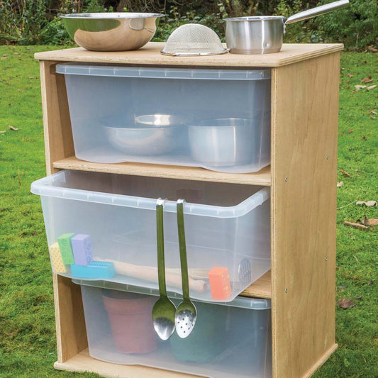 Large Outdoor Storage With Clear Trays