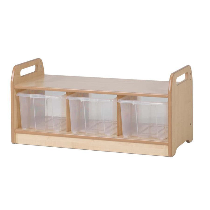 Millhouse Low Level Storage Bench 3 Clear Tubs