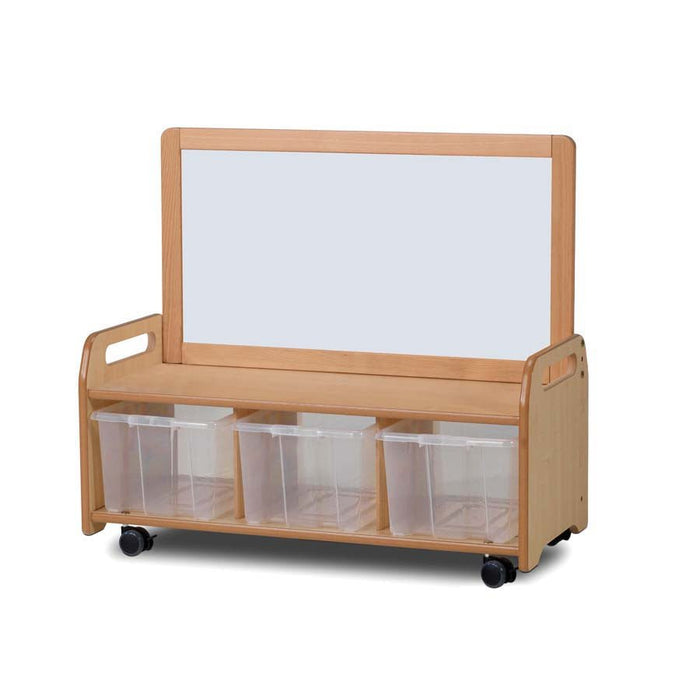 Mobile Low Magnetic Storage Unit With 3 Clear Tubs