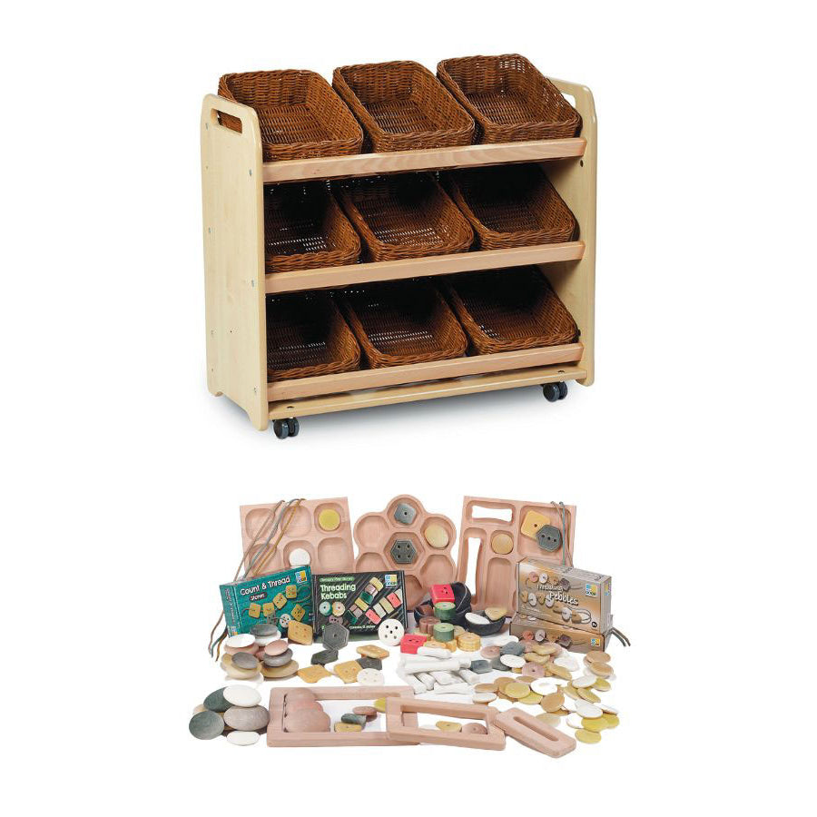 Tilt Tote Storage with 9 baskets plus PT1146 Loose Parts Kit