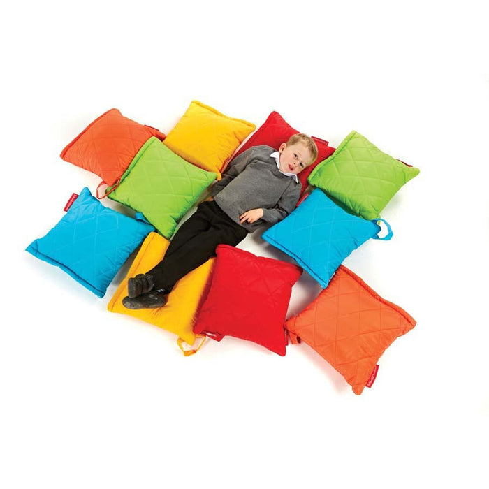 Quilted Square Outdoor Cushions Set Of 10