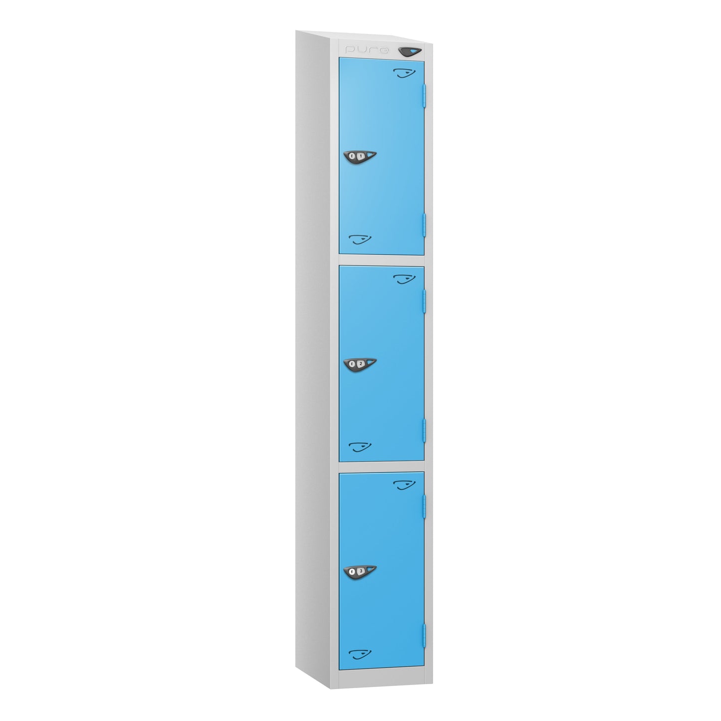 Pure Prime 3 Door Sloping Top Locker H1800xW300xD450mm