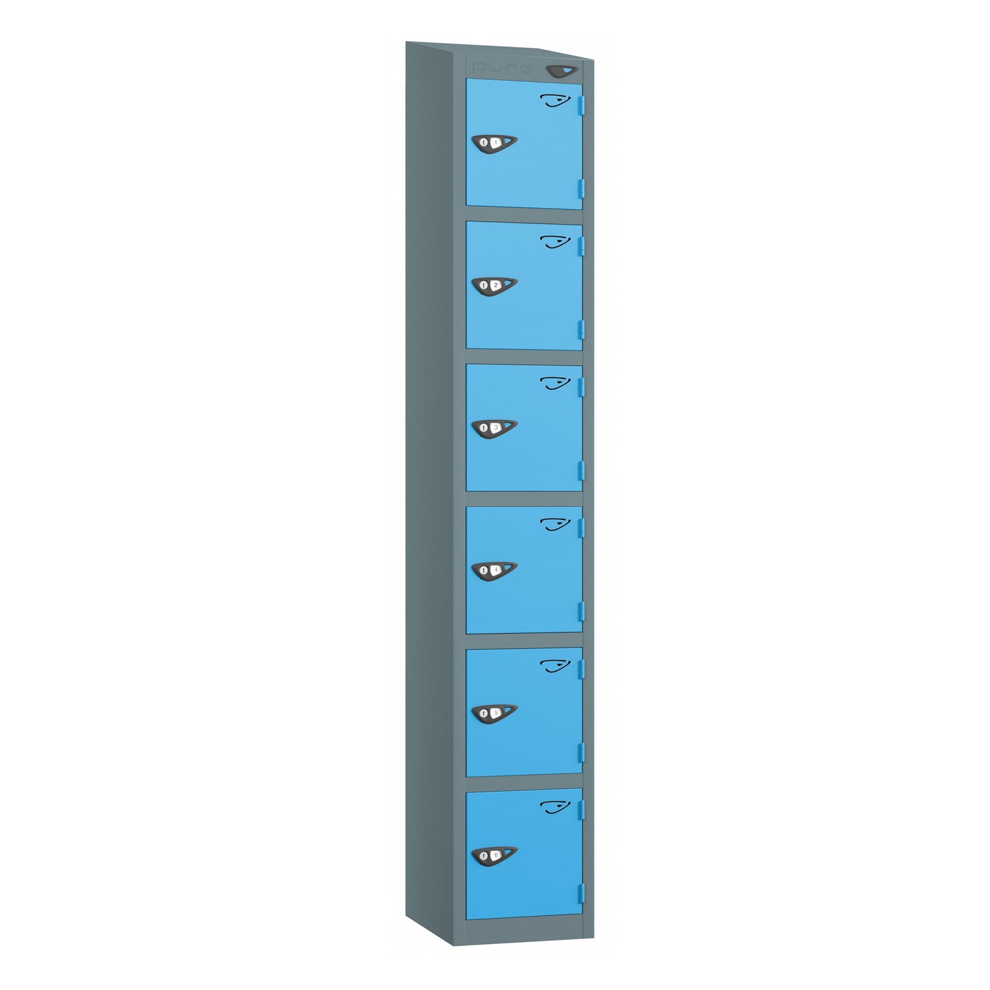 Pure Prime 6 Door Sloping Top Locker H1950/1800xW300xD450mm