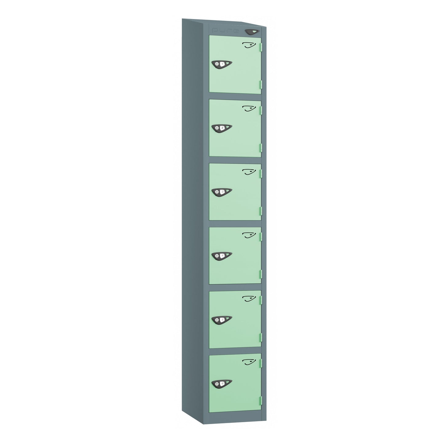 Pure Prime 6 Door Sloping Top Locker H1950/1800xW300xD450mm
