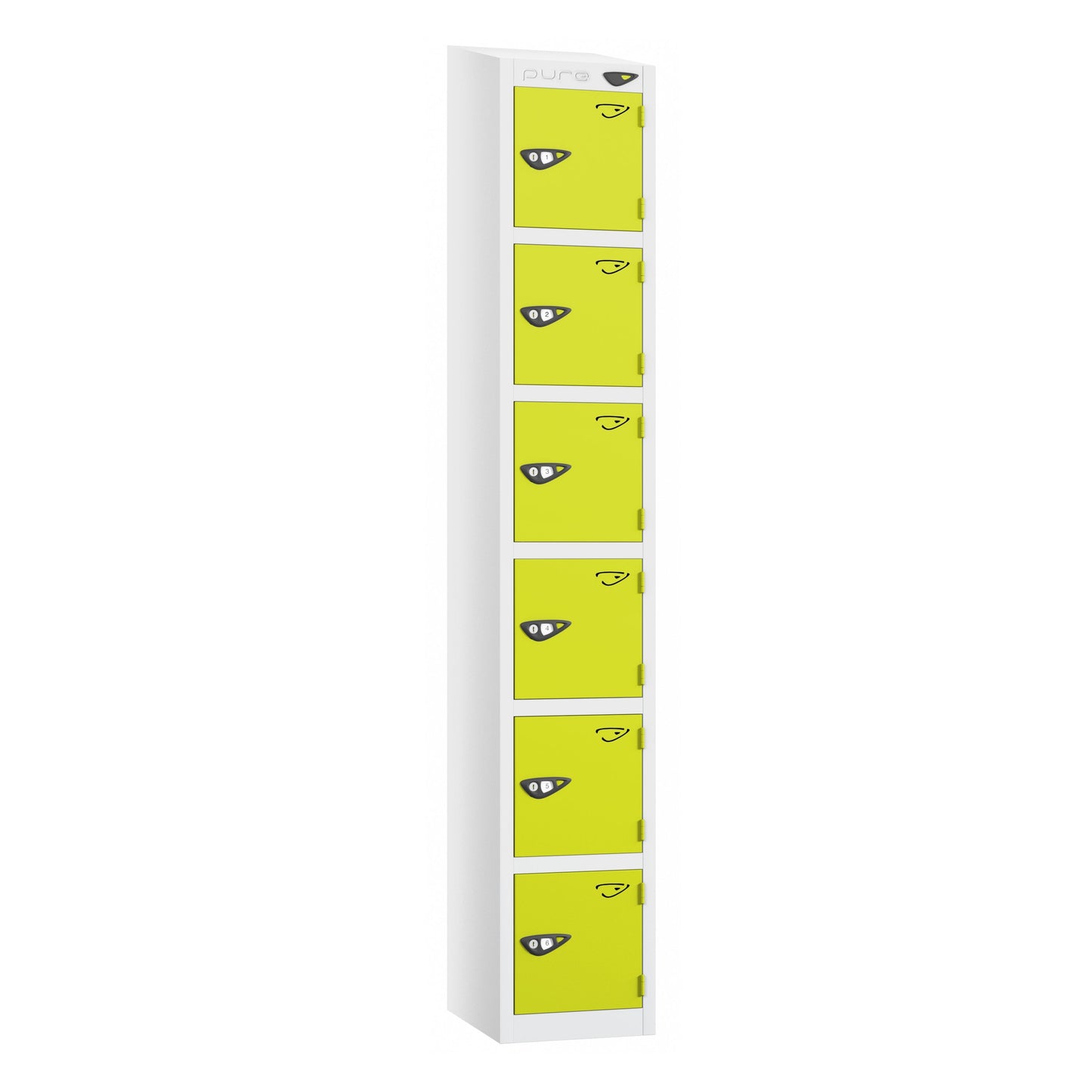 Pure Prime 6 Door Sloping Top Locker H1950/1800xW300xD450mm