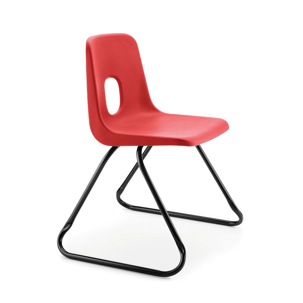 Series E Poly Skid Base Chair Red CS30471