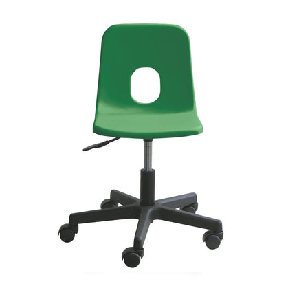 Series E Poly Swivel Chair with Castors Green CS30300