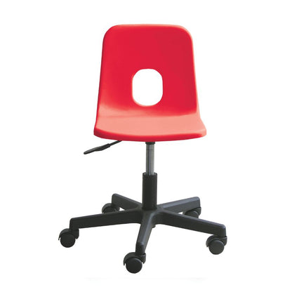 Series E Poly Swivel Chair with Castors Red CS30300