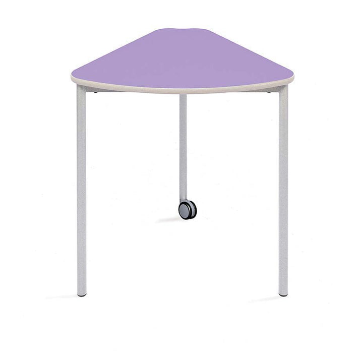 Segga Table With Castors Beech Charcoal Edge Light Grey Duraform Frame Size 2