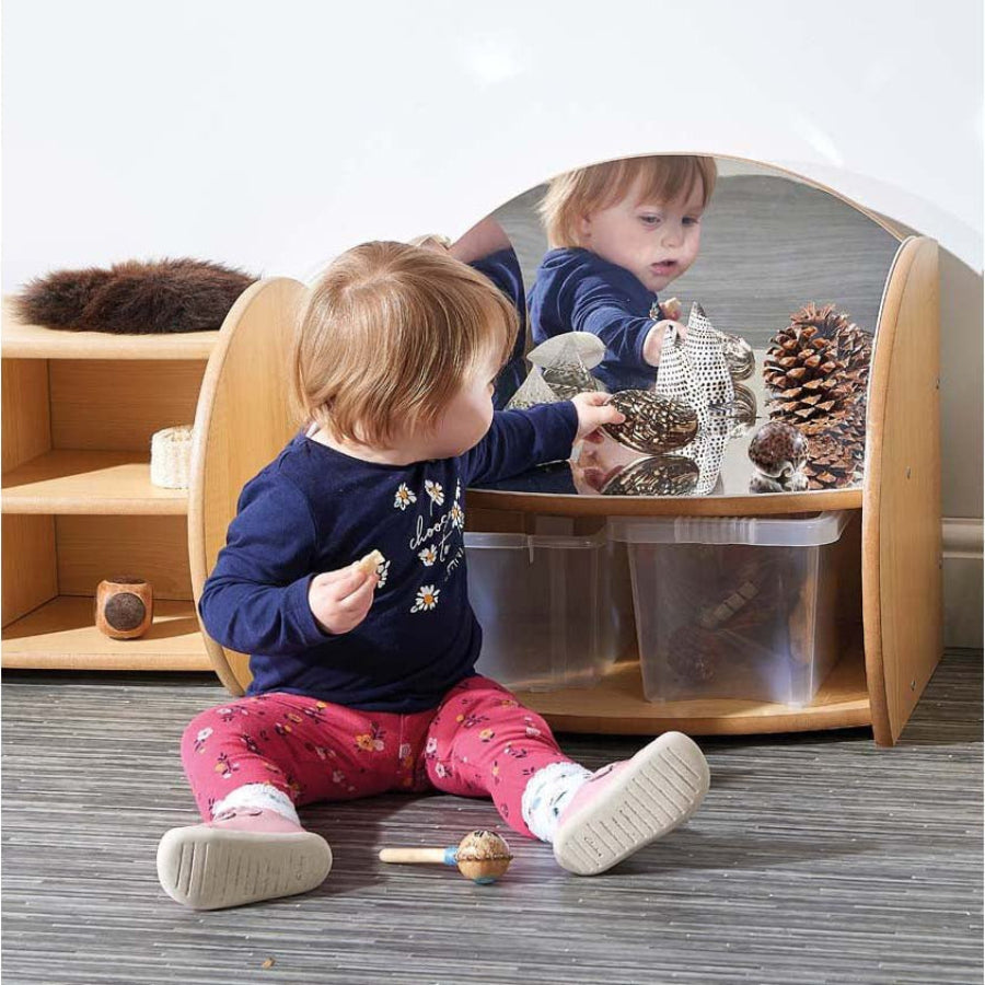 Twoey Mini Shelf with Mirrors & Clear Trays Maple S-0281-07 YP30025 4