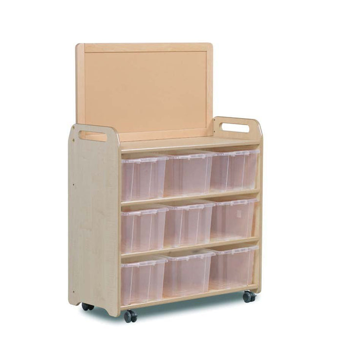 Millhouse Mobile Shelf With Back And Top Display Add On 9 Clear Tubs