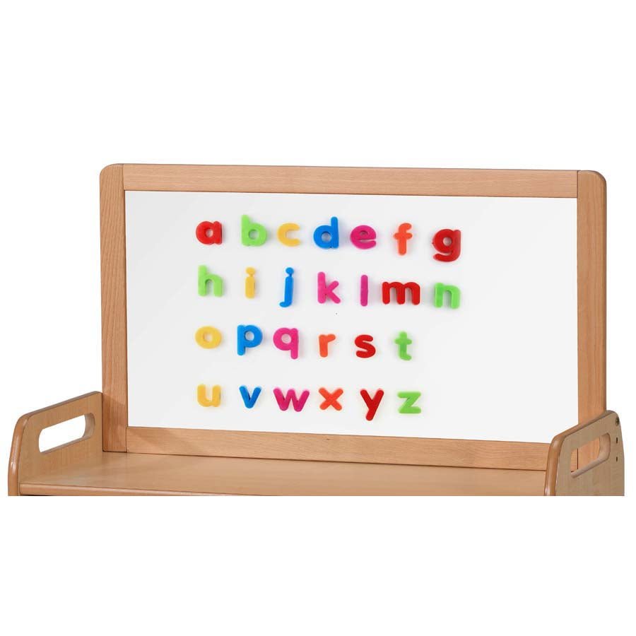 Mobile Shelf Unit With Top Magnetic Whiteboard Add-on and 9 Clear Tubs or Baskets