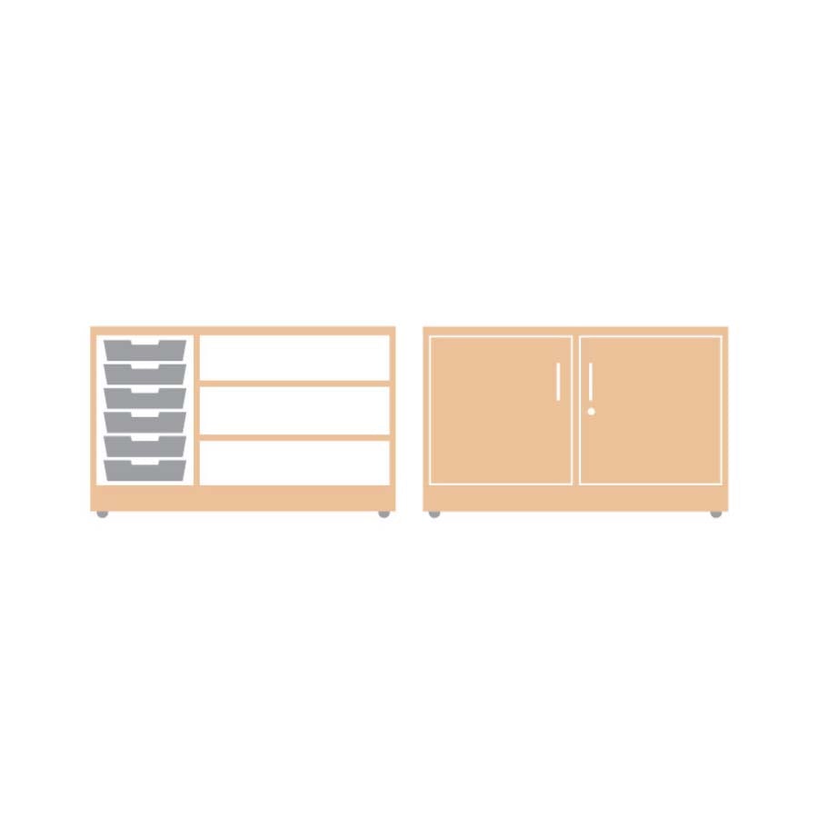 Smart Storage Coloured Edge Open 6 Tray & 2 Shelf Unit
