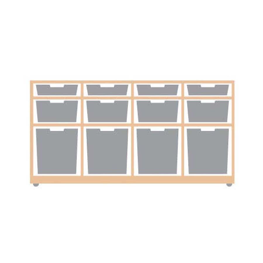 Smart Storage 12 Tray Shelf Storage Unit With Trays 4Xshallow 4Xdeep 4Xjumbo