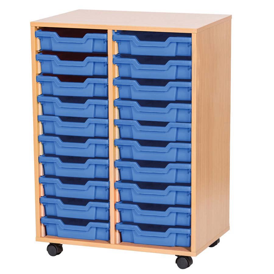 Smart Storage Open 20 Tray Double Mobile Unit