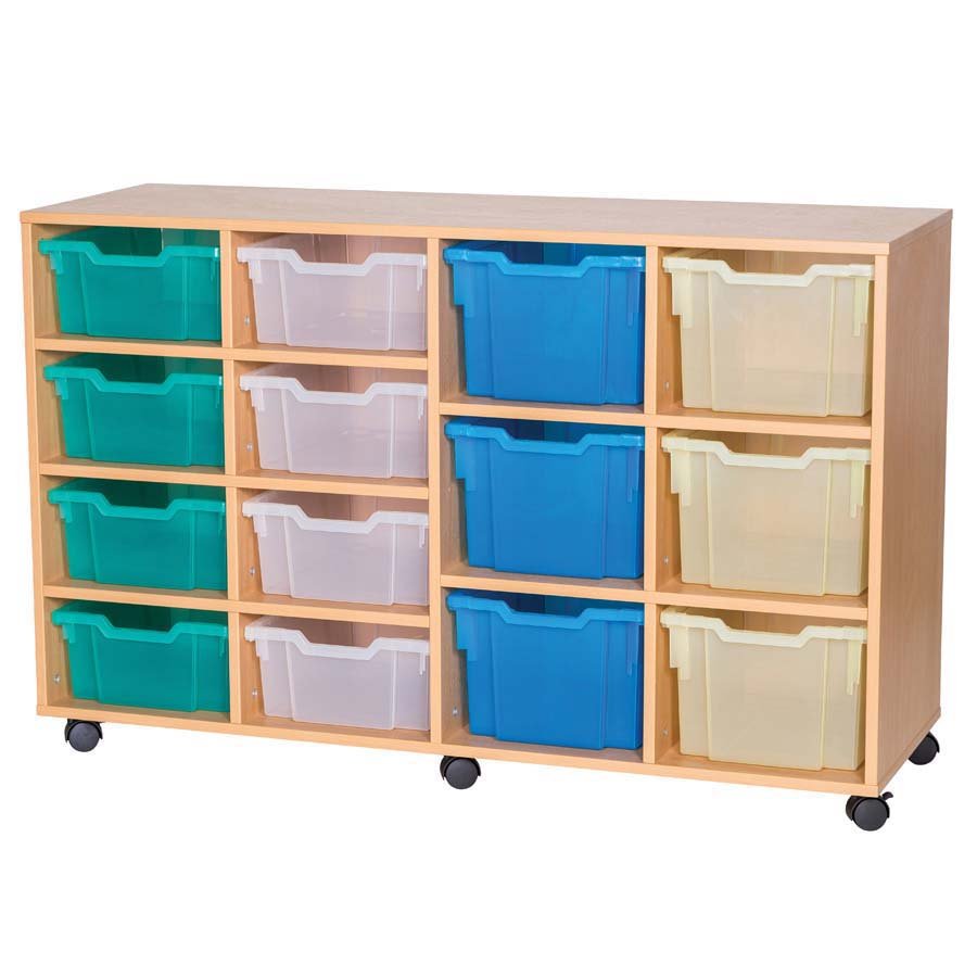 Smart Storage 14 Combination Tray Fixed Shelf Mobile Unit