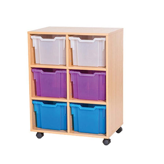 Smart Storage Coloured Edge Fixed Shelf 6 Extra Deep Tray Unit mobile