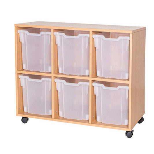 Smart Storage 6 Jumbo Tray Fixed Shelf Triple Mobile Unit