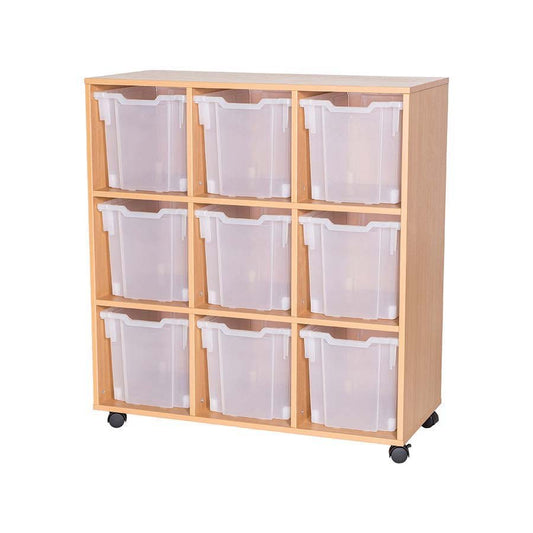 Smart Storage 9 Jumbo Tray Fixed Shelf Triple Mobile Unit