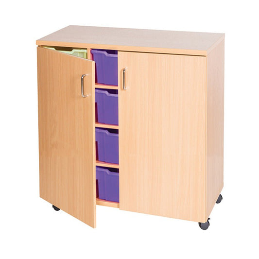 Smart Storage 9 Jumbo Tray Fixed Shelf Triple Mobile Unit Lockable Doors