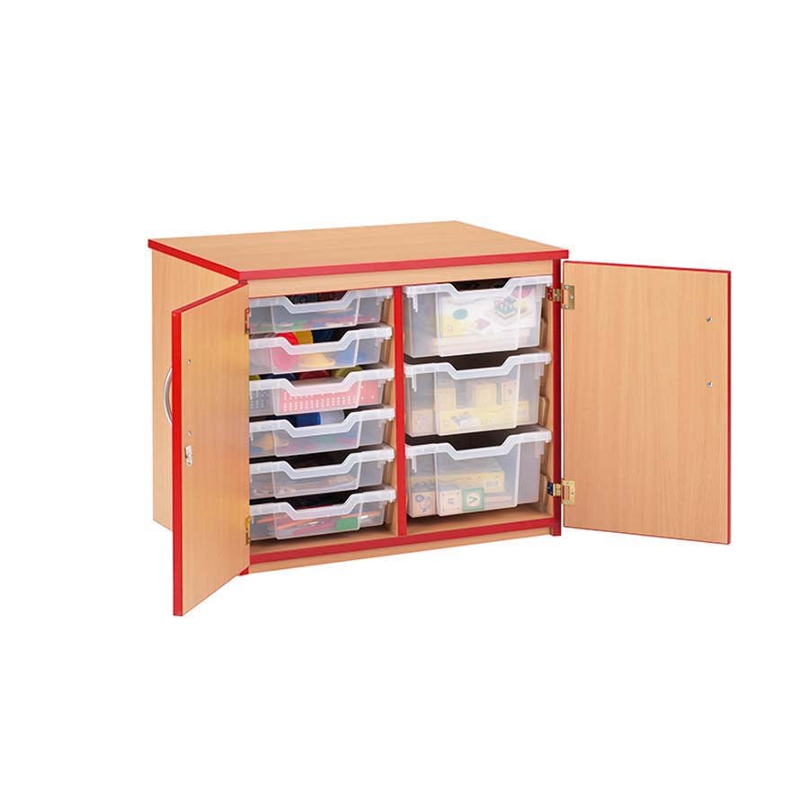 Smart Storage 12 Tray Double Unit Static With Lockable Doors With Trays