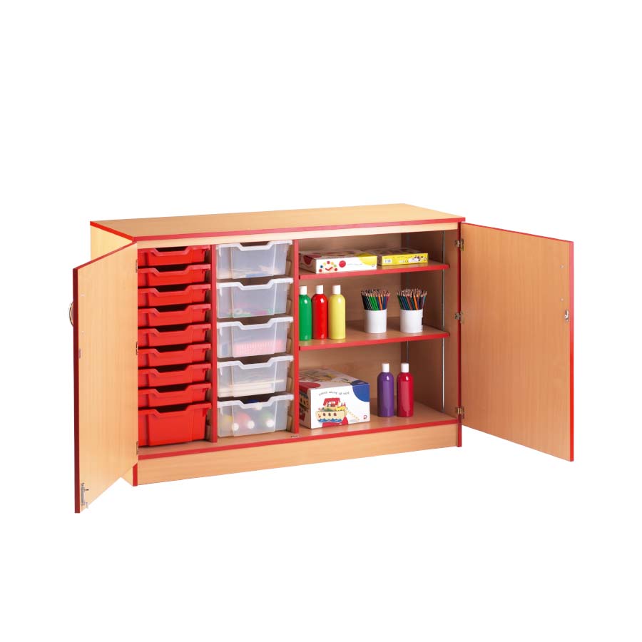 Smart Storage 20 Tray 2 Shelf Static Unit With Lockable Doors